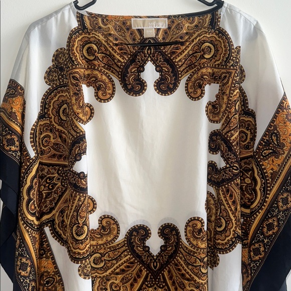 MICHAEL Michael Kors Black and Gold Paisley Top - Picture 2 of 7